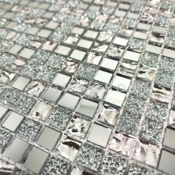 Mirror effect glass mosaic for kitchen and bathroom walls, Dalma model