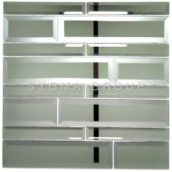 Mirror effect glass tiles for kitchen wall, Tilburg model