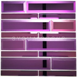 Mirrored wall tiles for kitchen and bathroom Model Tilburg Violet