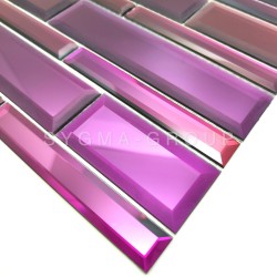 Mirrored wall tiles for kitchen and bathroom Model Tilburg Violet