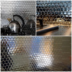 Sample of mirror effect steel mosaic tiles, Sora model