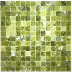 Green stone mosaic for shower floor and bathroom wall