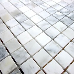 Suelo o pared de piedra de mosaico de mármol modelo NIZZA BLANC